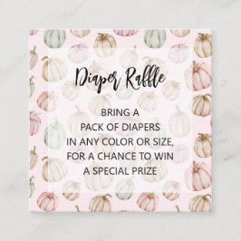 Pink Pumpkins Girl Baby Diaper Raffle Begleitkarte