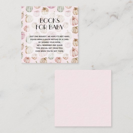 Pink Pumpkins Girl Babybuchanfrage Begleitkarte (Vorne/Hinten)