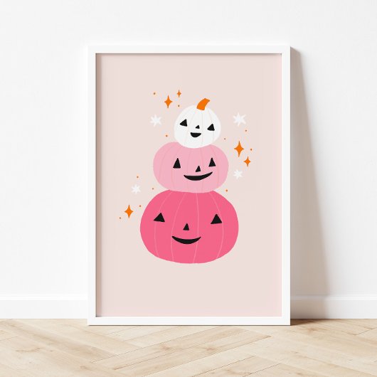 Pink Pumpkins Halloween Poster