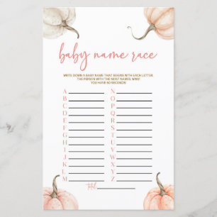 Pink Pumpkins Herbst Name Race Baby Duschspiel