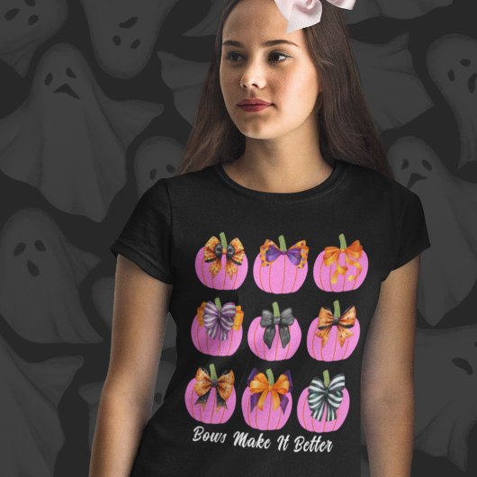 Pink Pumpkins mit Bows T-Shirt