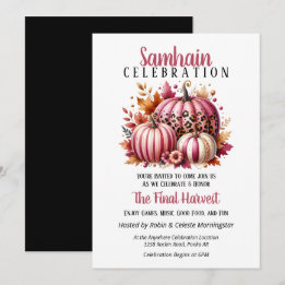 Pink Pumpkins Samhain Harvest Halloween-Party Einladung
