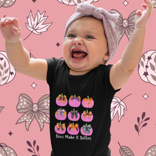 Pink Pumpkins und Coquette Bows Baby Strampler