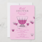 Pink Punch Crystal Punch Bowl Brautparty Invik Einladung (Vorderseite)