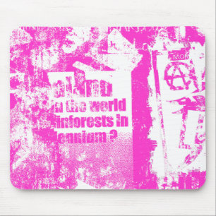 Pink Punk Collage Mousepad