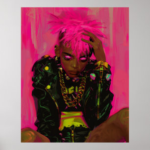 Pink Punk Graffiti Anpassbares Poster mit AR Ele