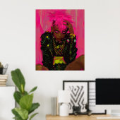 Pink Punk Graffiti Anpassbares Poster mit AR Ele (Heimbüro)