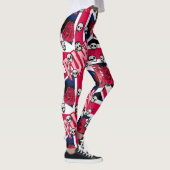 Pink Punk Grunge Union Jack mit Emojis und Rose Leggings (Rechts)