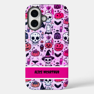 Pink Punk Halloween Trick oder Treat Individuelle iPhone 16 Hülle