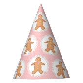 Pink Punkt Gingerbrei Cookie Party Hat Partyhütchen (Vorderseite)