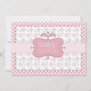 Pink Punkt Girl Baby Dusche lädt ein Einladung