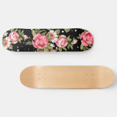 Pink Puny Peonies Skateboard (Horizontal)