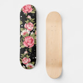 Pink Puny Peonies Skateboard (Vorderseite)
