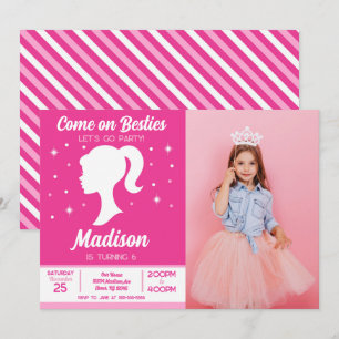 Pink Puppe Besties Mode-Party Geburtstag Einladung