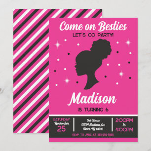 Pink Puppe Besties Mode-Party Geburtstag Einladung