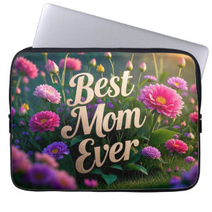 Pink Pupple Blume Beste Mama je Laptopschutzhülle