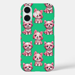 Pink Puppy Dodge Design - Green iPhone 16 Hülle