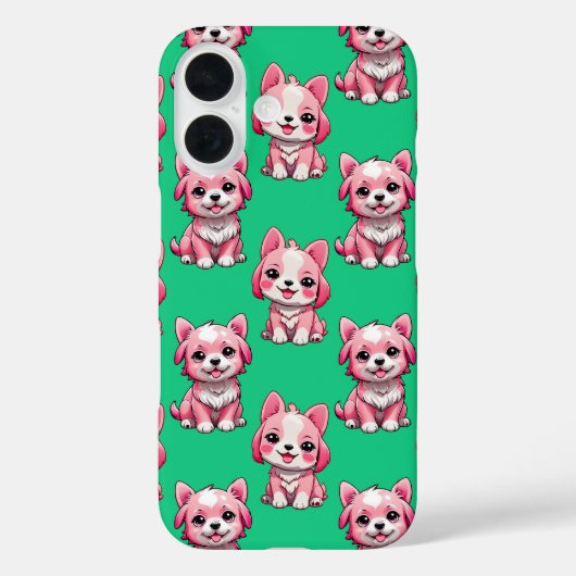 Pink Puppy Dodge Design - Green Case-Mate iPhone Hülle (Rückseite)