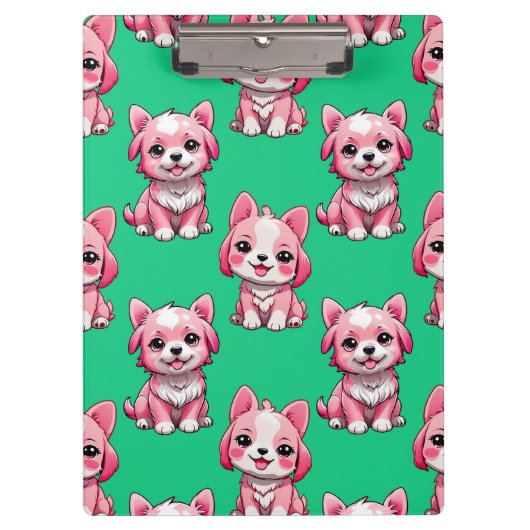Pink Puppy Dodge Design - Green Klemmbrett (Vorderseite)