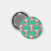 Pink Puppy Dodge Design - Green Magnet (Vorderseite/Rückseite)