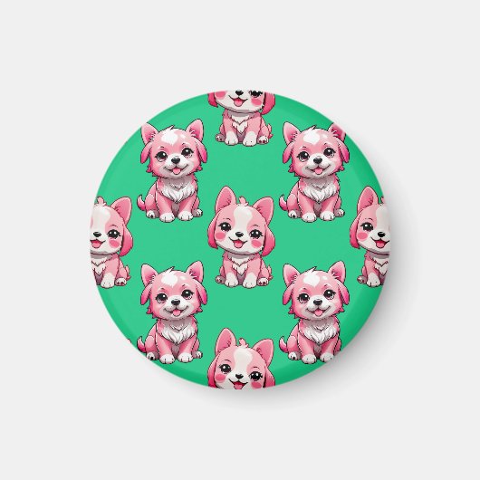 Pink Puppy Dodge Design - Green Magnet (Vorne)