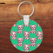 Pink Puppy Dodge Design - Green Schlüsselanhänger (Vorderseite)
