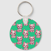 Pink Puppy Dodge Design - Green Schlüsselanhänger (Rückseite)
