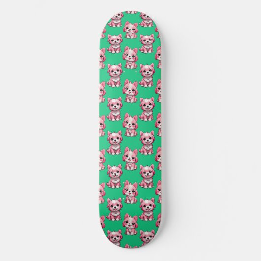 Pink Puppy Dodge Design - Green Skateboard (Vorderseite)