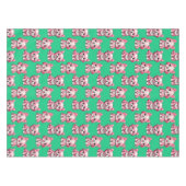 Pink Puppy Dodge Design - Green Tischdecke (Vorderseite (Horizontal))