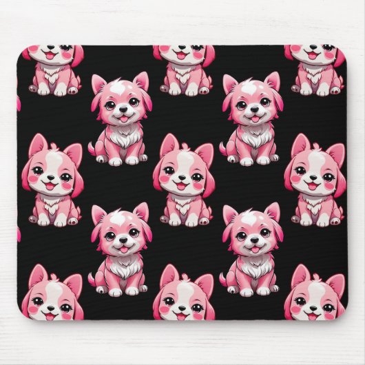 Pink Puppy Dodge Design - Schwarz Mousepad (Vorne)