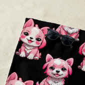 Pink Puppy Dodge Design - Schwarz Strandtuch (Beispiel)