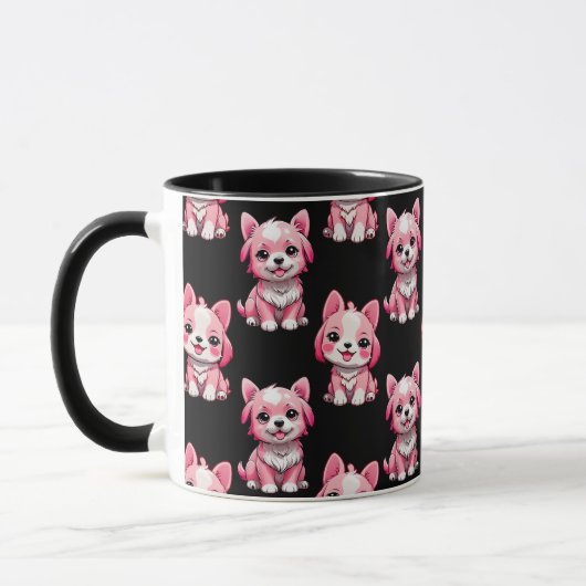 Pink Puppy Dodge Design - Schwarz Tasse (Links)