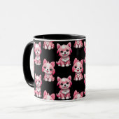 Pink Puppy Dodge Design - Schwarz Tasse (Vorderseite Links)