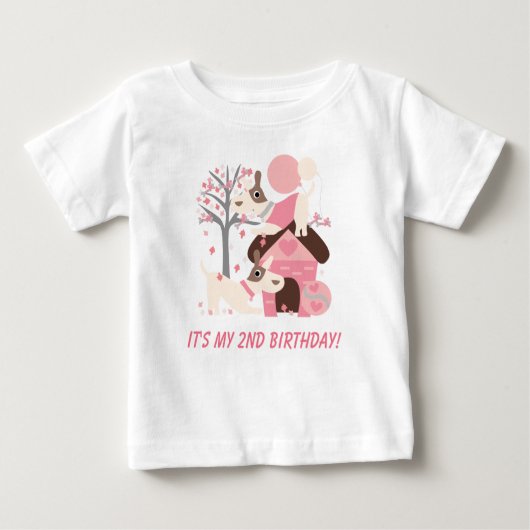 Pink Puppy Dog Birthday Tshirt (Vorderseite)
