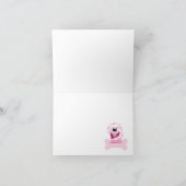 Pink Puppy Dog Folded Thank you note Dankeskarte (Innenseite)