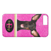Pink Puppy Dog Lover Benutzerdefinierter Name des Case-Mate iPhone Hülle (Rückseite (Horizontal))