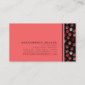 Pink Puppy Dog Paw Printing Design | Hund Groomer Visitenkarte (Rückseite)