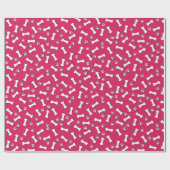 Pink Puppy Dog Thema Paw Prints and Bones New Pet Geschenkpapier (Flach)