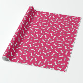 Pink Puppy Dog Thema Paw Prints and Bones New Pet Geschenkpapier (Ungerollt)