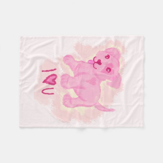 Pink Puppy Fleecedecke (Vorderseite (Horizontal))