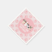 Pink Puppy Geburtstagsparty Servietten Pfoten Druc (Ecke)