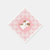 Pink Puppy Geburtstagsparty Servietten Pfoten Druc (Ecke)