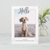 Pink Puppy Hund Adoption Ankündigung Foto-Karte (Stehend Vorderseite)