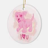 Pink Puppy Keramik Ornament (Links)