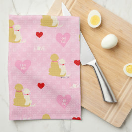 Pink Puppy Liebe Valentine's Day Kitchen Geschirr  Geschirrtuch