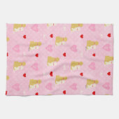 Pink Puppy Liebe Valentine's Day Kitchen Geschirr  Geschirrtuch (Horizontal)