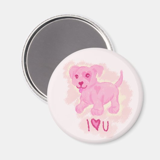 Pink Puppy Magnet (Vorderseite/Rückseite)