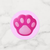 Pink Puppy Paw Konfetti (Klein Vorderseite)
