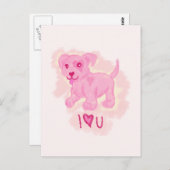 Pink Puppy Postkarte (Vorne/Hinten)