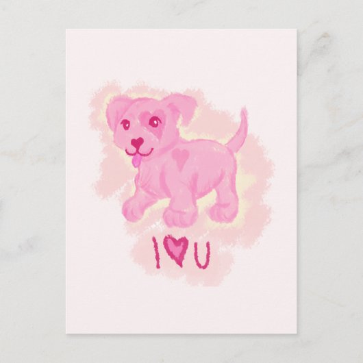 Pink Puppy Postkarte (Vorderseite)